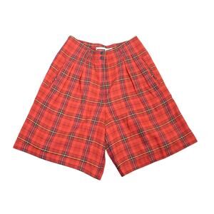 Vintage 90s The Limited red and black plaid high rise trouser shorts 12